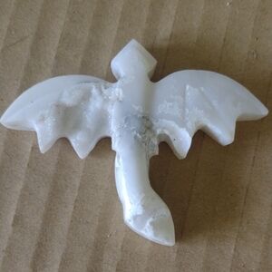 White Plume Agate Dragon Carving